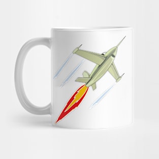 Vintage Fighter Jet Taking Off Retro Mug